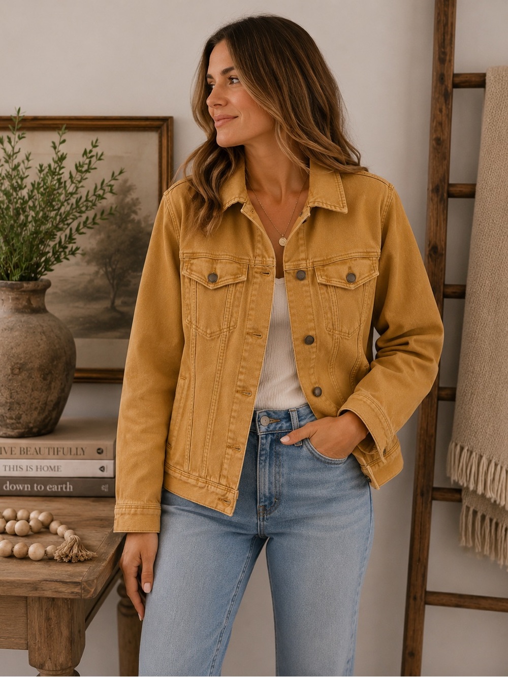 Classic Liverpool of Los Angeles XL Tan Denim Jacket